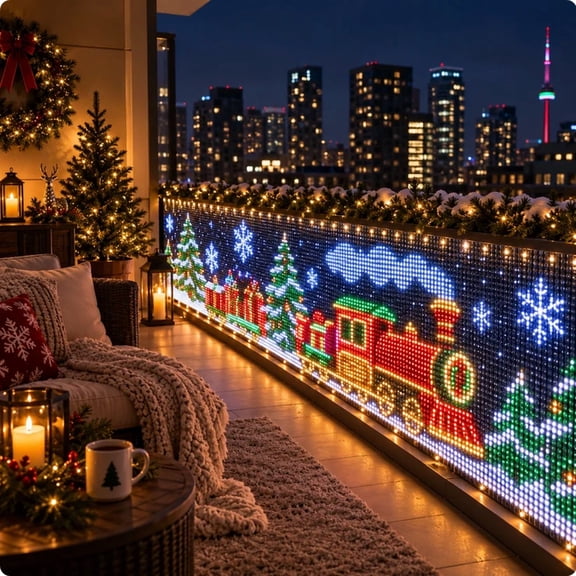 Smart Curtain Lights, Christmas LED Curtain Net Lights with App Control, DIY Animation and Music Sync, Remote Controlled USB Holiday Lights (smart curtain-7.9 ft × 7.9 ft)