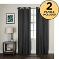 thumbnail image 1 of Smart Curtains Kelsey Light Zero 100% Blackout Window Curtains, 40" x 84", Black, 2 Panels, 1 of 7