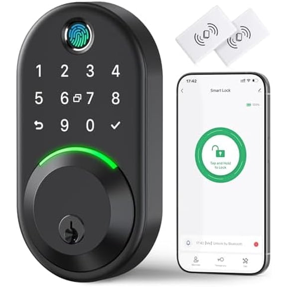 Smart Deadbolt Door Lock with Keypad:Fingerprint Keyless Entry Deadbolt,Digital Smart Locks for Front Door,Electronic Code,Easy Installation$$Tools & Hardware Other
