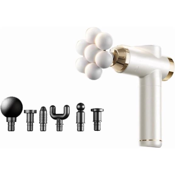 Smart Deep Tissue Massage Gun - Multi-Head & Quiet, Perfect for Muscle Recovery and Relaxation, Portable Deep Tissue Percussion Massager with 6 Speeds & 7 Attachments