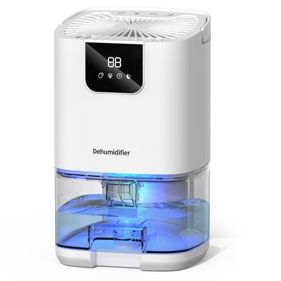 Smart Dehumidifier with Auto Defrost, 10-Color Light & 1000ml Tank