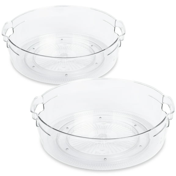 Smart Design 2-Pack Lazy Susan Set - 12 inch Rotating Turntable - Clear