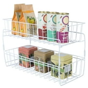 Smart Design 2-Tier Stackable Pull Out Baskets - 18 x 11.75 inch - White