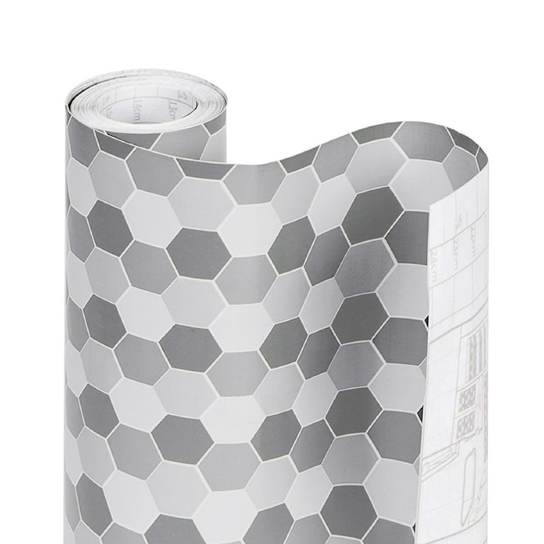Smart Design Adhesive Shelf Liner - 18 Inch x 20 Feet - Drawer Cabinet  Paper - Kitchen - Gray Honeycomb 