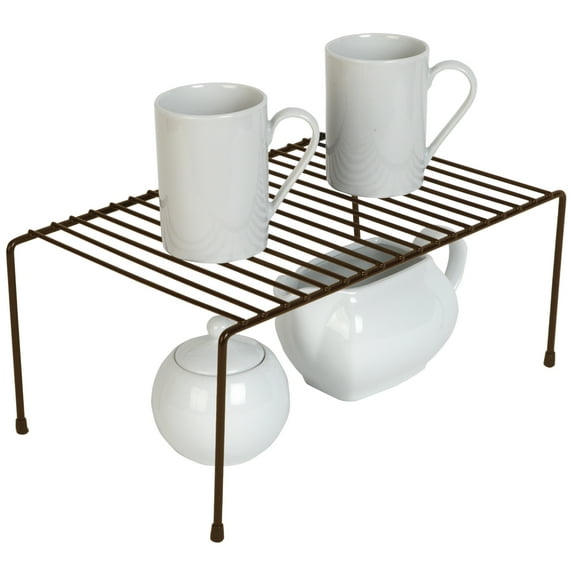 Smart Design Cabinet Storage Shelf Rack - Medium- 8.5 x 13.25 inch - Bronze