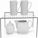 Smart Design Classic Storage Shelf - Medium (8.5 x 13.25 in.), Charcoal Gray - Steel Pantry Organizer with Rust-Resistant Finish and Non-Slip Feet for Easy Home Organization and Storage