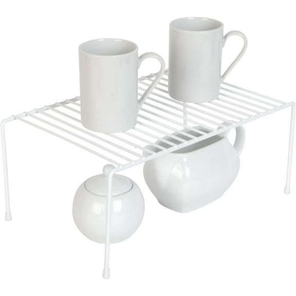 Smart Design Cabinet Storage Shelf Rack - Medium- 8.5 x 13.25 inch - White