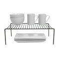thumbnail image 1 of Smart Design Cabinet Storage Shelf Rack - Set of 6 - Large - 8.5 x 16 Inch - Steel Metal Wire - Cupboard, Plate, Dish, Counter and Pantry Organizer - Kitchen - Black, 1 of 5