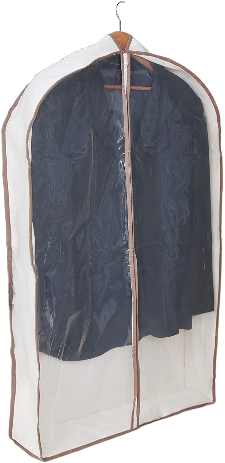 Smart Design Canvas Gusseted Garment Bag Hanger - 24 x 42 Inch