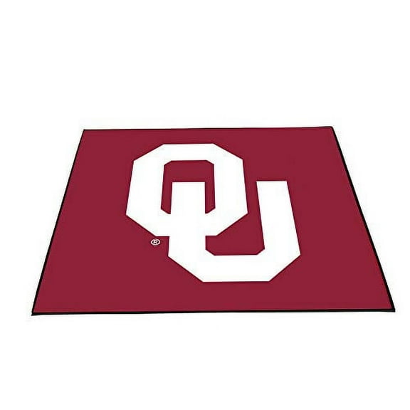 Smart Design Collegiate Tailgate Picnic Patio Mat - 9 x 9 Feet - Outdoor Indoor Rug Carpet - University of Oklahoma - Officially Licensed Logo - Crimson & Cream Colors - [Oklahoma Sooners]