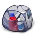 thumbnail image 1 of Smart Design Deluxe Mesh Pop Up Square Laundry Basket Hamper with Side Pockets and Handles- Holds 2 Loads - 17 x 14 inch - Blue, 1 of 7