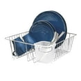 thumbnail image 1 of Smart Design Dish Drainer Rack - Small - In Sink or Counter Drying - Steel Metal Wire - Cutlery, Plates, Dishes, Cups, Silverware Organization - Kitchen (Chrome - 14 x 5.5 Inch), 1 of 3
