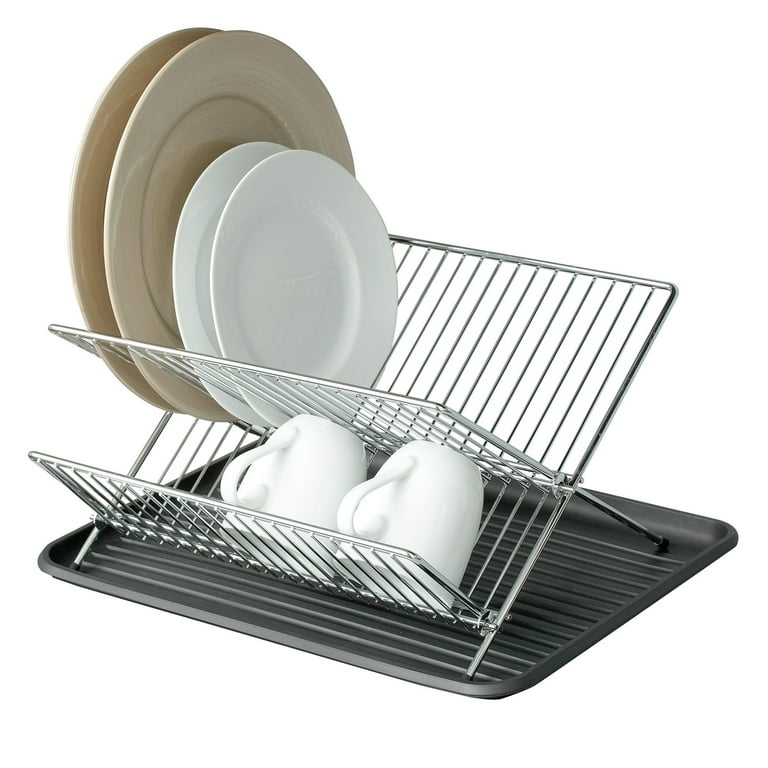 Smart Design Dish Drainer Rack with Sink or Counter Drying Board