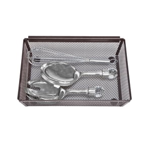 Smart Design Drawer Organizer - 9 x 6 Inch - Steel Metal Mesh Tray - with Interlocking Arm Connection - Utensils, Silverware, Organization - Kitchen - Bronze