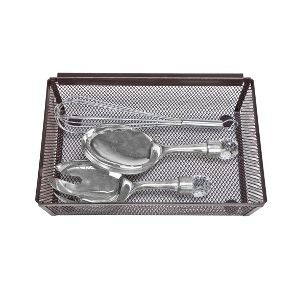 Smart Design Drawer Organizer - 9 x 6 Inch - Steel Metal Mesh Tray - with Interlocking Arm Connection - Utensils, Silverware, Organization - Kitchen - Bronze