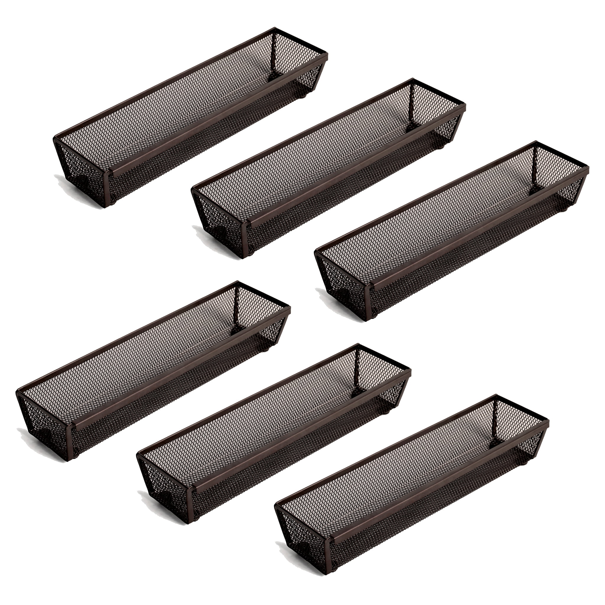 Bronze Steel Mesh Drawer Organizer Set, 12" x 3"