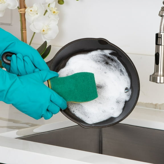 Smart Design Heavy Duty Cellulose Smart Scrub Sponge - Set of 9 - Ultra Absorbent - Ergonomic Shape - - Cleaning, Dishes, & Hard Stains - Green