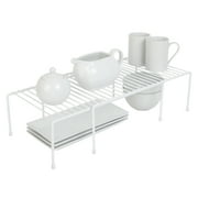 Smart Design Expandable Kitchen Storage Shelf Rack, Steel, Rust-Resistant, White (16–32.5 in)