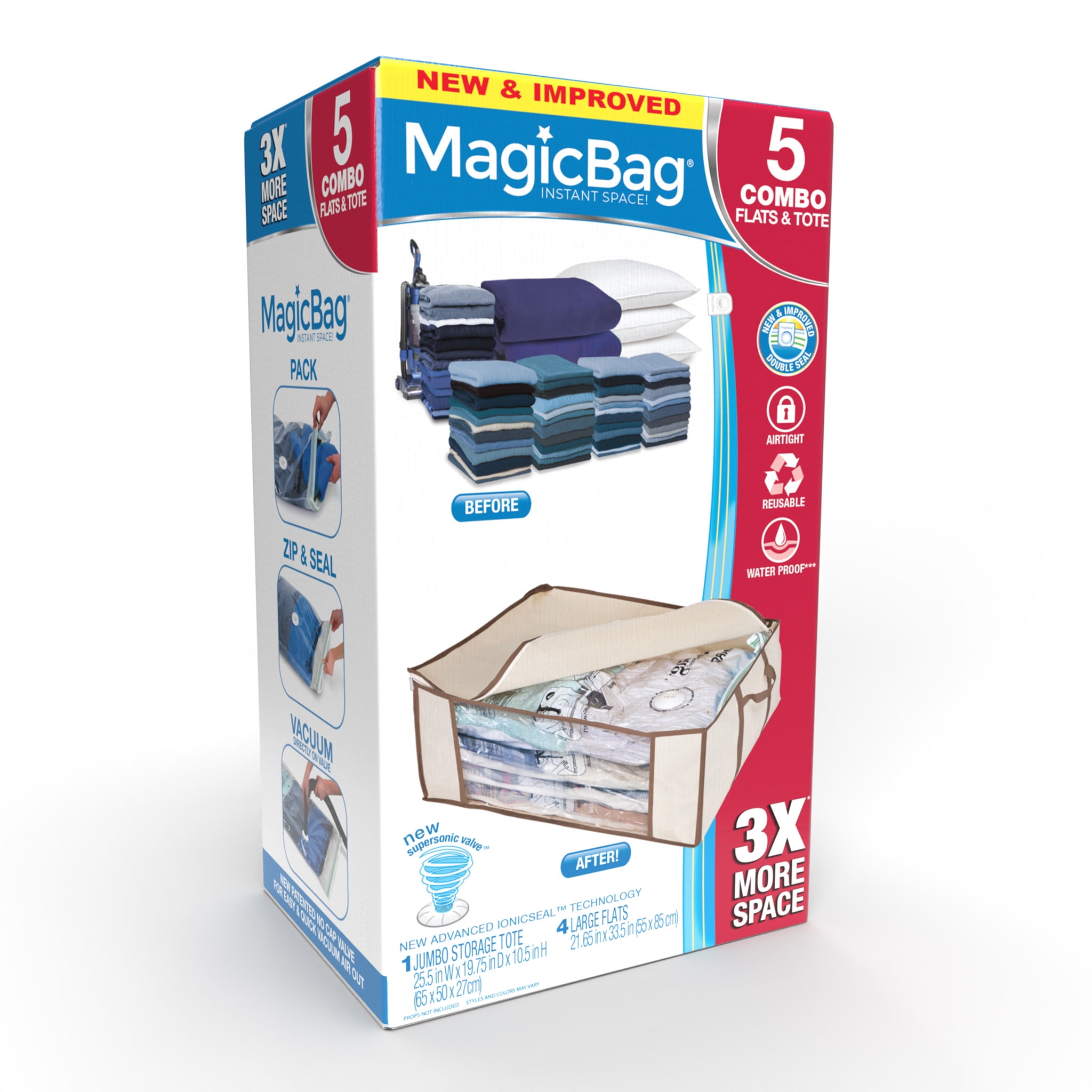 Magicbag Original Large, Instant Space, Storage Bags, 6pk