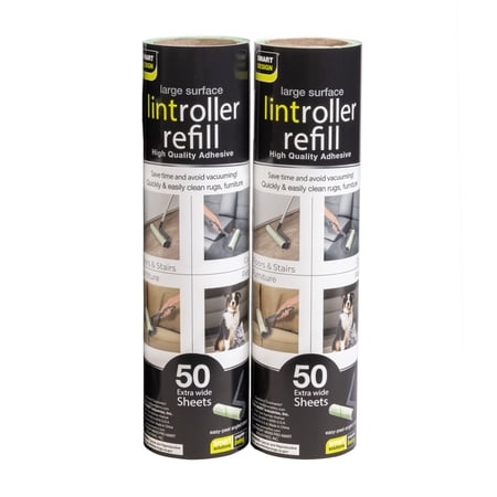 Smart Design Mega Floor Lint Roller Refill - 50 Sheets - Set of 2