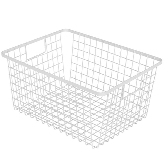Smart Design Nestable Basket Organizer with Handles - 9 x 12 x 6 inches - White - Set of 4
