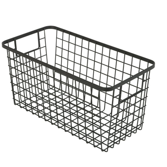 Smart Design Nestable Basket Set - 6 x 6 x 12 inch - Set of 4 - Black