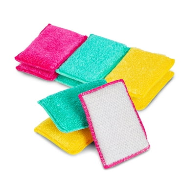 Smart Design Non Scratch Scrub Sponge with Bamboo Odorless Rayon Fiber - Set of 9