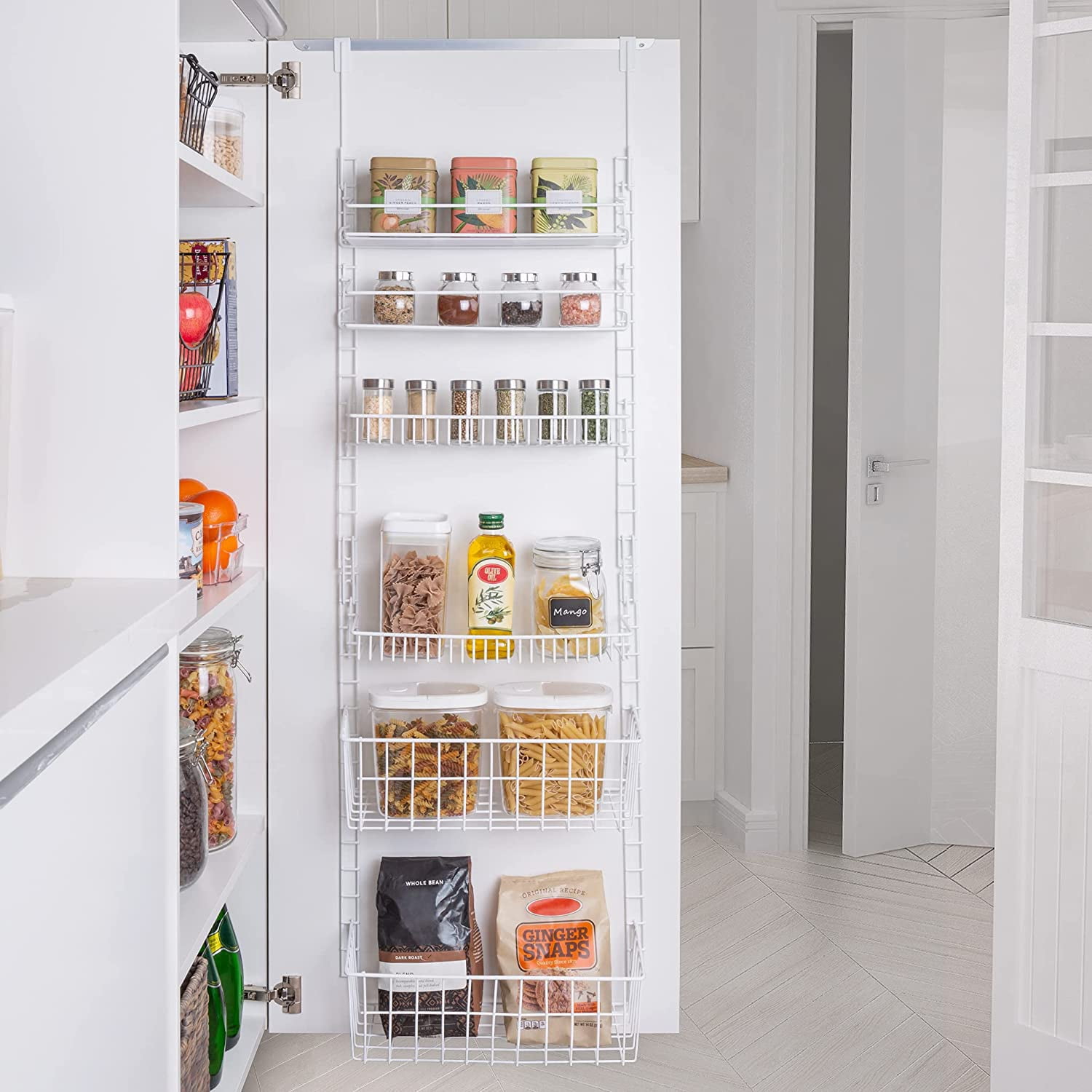 Larder cupboard door rack discount
