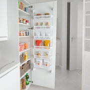 Smart Design Over the Door Pantry Organizer Rack w/ 6 Baskets -18.5 x 63.2 inch- White