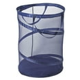 thumbnail image 1 of Smart Design Pop Up Spiral Laundry Hamper Bag Mesh - Collapsible Design Holds 3 Loads - Dorm Room Essential - Kids Clothes Basket Organizer - Home Organization - 18 x 24 Inch - Blue, 1 of 7