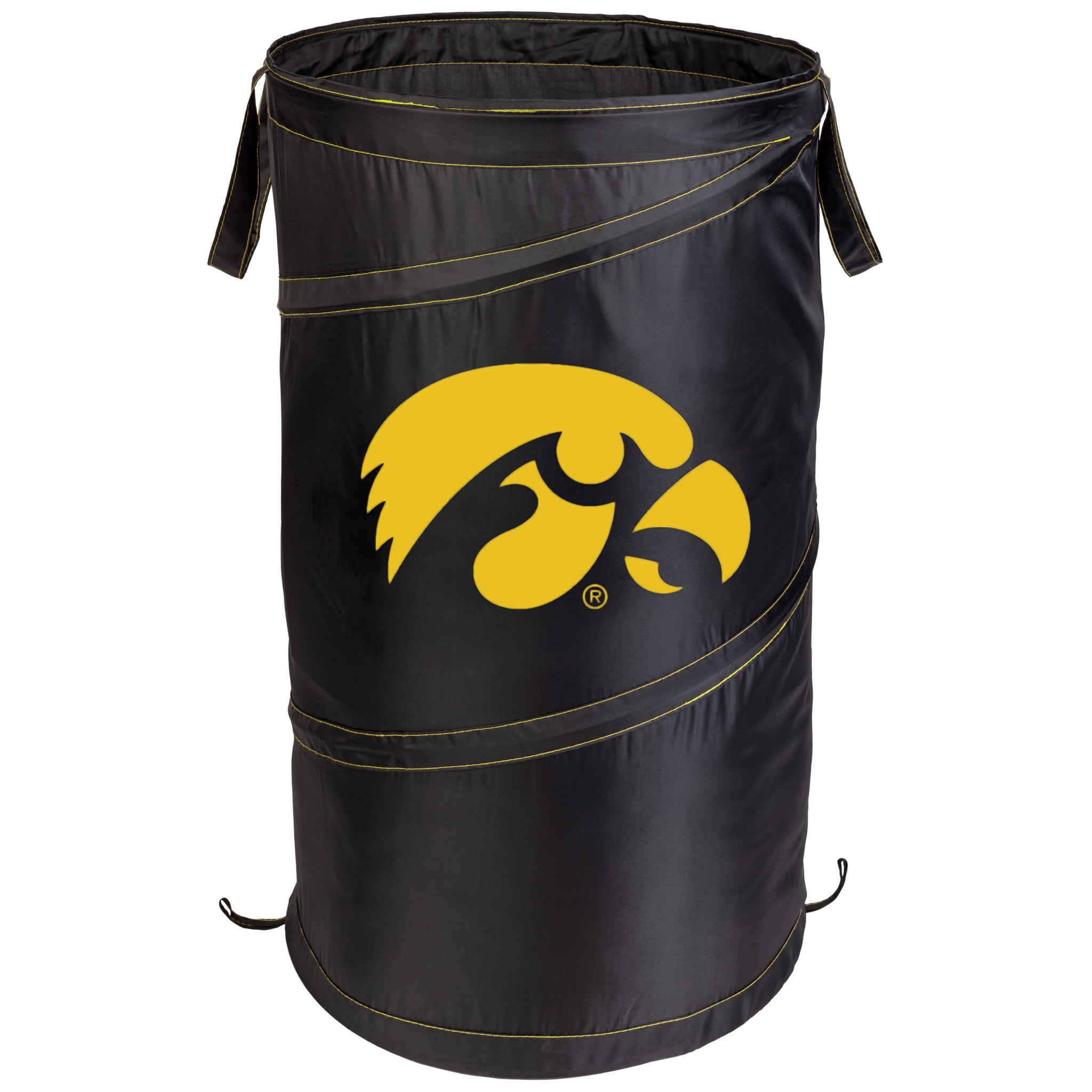 Smart Design Pop up Spiral Laundry Hamper Bag  - 15 x 25 inch - Black and Gold - Iowa Hawkeyes