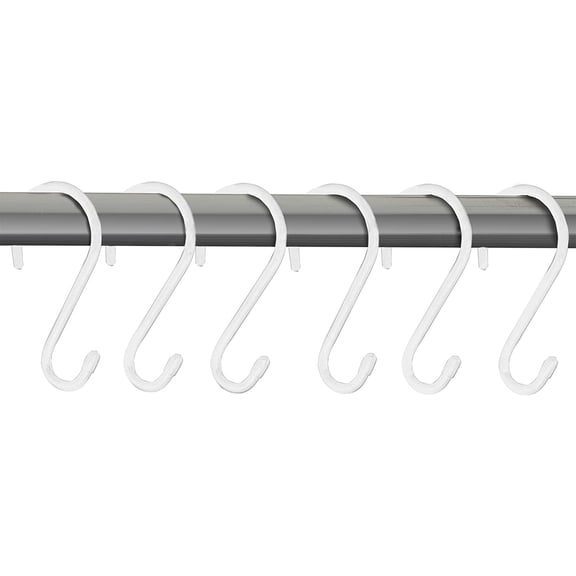Smart Design Premium S Hooks with Rubber Gripped Finish Set of 6 - White