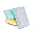 thumbnail image 1 of Smart Design Scrub Sponge with Bamboo Odorless Rayon Fiber - Set of 3 - Ultra Absorbent - Soft and Metallic Scrub - Cleaning, Dishes, and Hard Stains - Kitchen - Heavy Duty - Yellow, Mint, Blue, 1 of 7