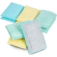 thumbnail image 1 of Smart Design Scrub Sponge with Bamboo Odorless Rayon Fiber - Set of 9 - Ultra Absorbent - Soft and Metallic Scrub - Cleaning, Dishes, and Hard Stains - Kitchen - Heavy Duty - Yellow, Mint, Blue, 1 of 8