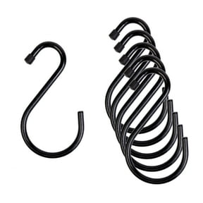 Mainstays Premium Steel Large Hooks with Rubber Gripped Finish for Closet Storage, 6 Pack