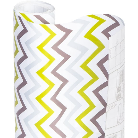 Smart Design Shelf Liner Adhesive - (18 Inch x 20 Feet) - Drawer Cabinet Paper - Kitchen [Sea Foam Chevron]
