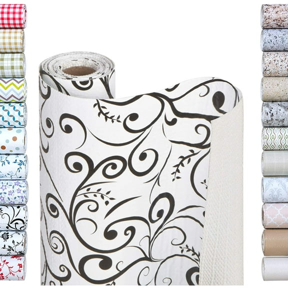 Smart Design Shelf Liner Bonded Grip - 12 Inch x 10 Feet - Non Adhesive, Strong Grip Bottom, Easy Clean Drawer and Cabinet Protector - Home and Kitchen - Midsummer Night Scroll