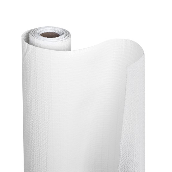 Smart Design Shelf Liner Bonded Grip - 12 Inch x 10 Feet - Non Adhesive, Strong Grip Bottom, Easy Clean Drawer and Cabinet Protector - Home and Kitchen - White