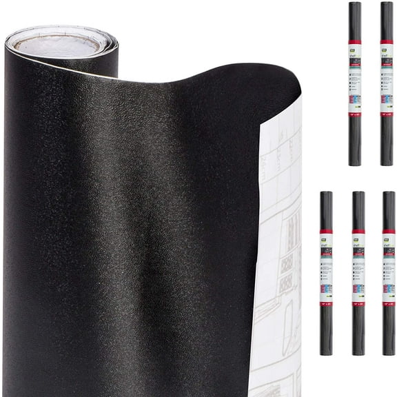 Smart Design Shelf Liner Chalkboard Adhesive - 18 Inch x 36 Feet Total (Set of 6 Rolls) - Drawer Cabinet Paper - Kitchen - Black