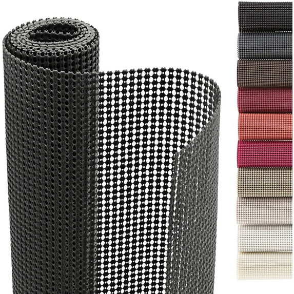 Smart Design Shelf Liner Classic Grip - 12 Inch x 10 Feet - Drawer Cabinet Non Adhesive Protection - Home and Kitchen - Black