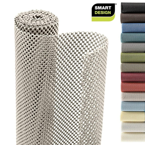 Smart Design Shelf Liner Premium Grip - 18 Inch x 48 Feet Total (Set of 6 Rolls) - Drawer Cabinet Non Adhesive - Kitchen - Taupe