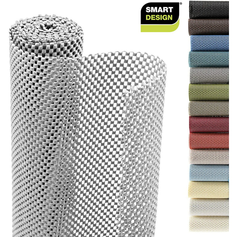 Smart Design Premium Grip Shelf Liner - 18 Inch x 8 Feet - Non Adhesive,  Strong Grip Bottom, Easy Clean Kitchen Drawer, Cabinet, Cupboard Dresser