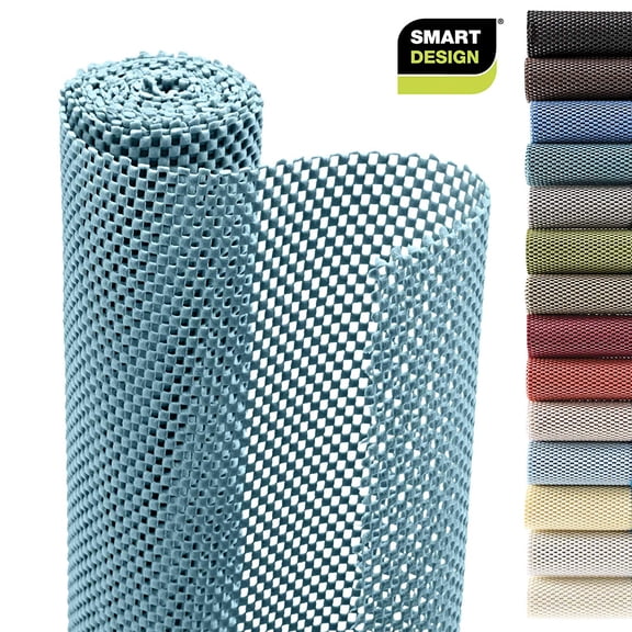 Smart Design Shelf Liner Premium Grip - 18 Inch x 8 Feet - Drawer Cabinet Non Adhesive - Home and Kitchen - Teal Blue