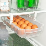 Smart Design Sliding Egg Pull Out Drawer with Extendable Rails - Holds 18 Eggs
