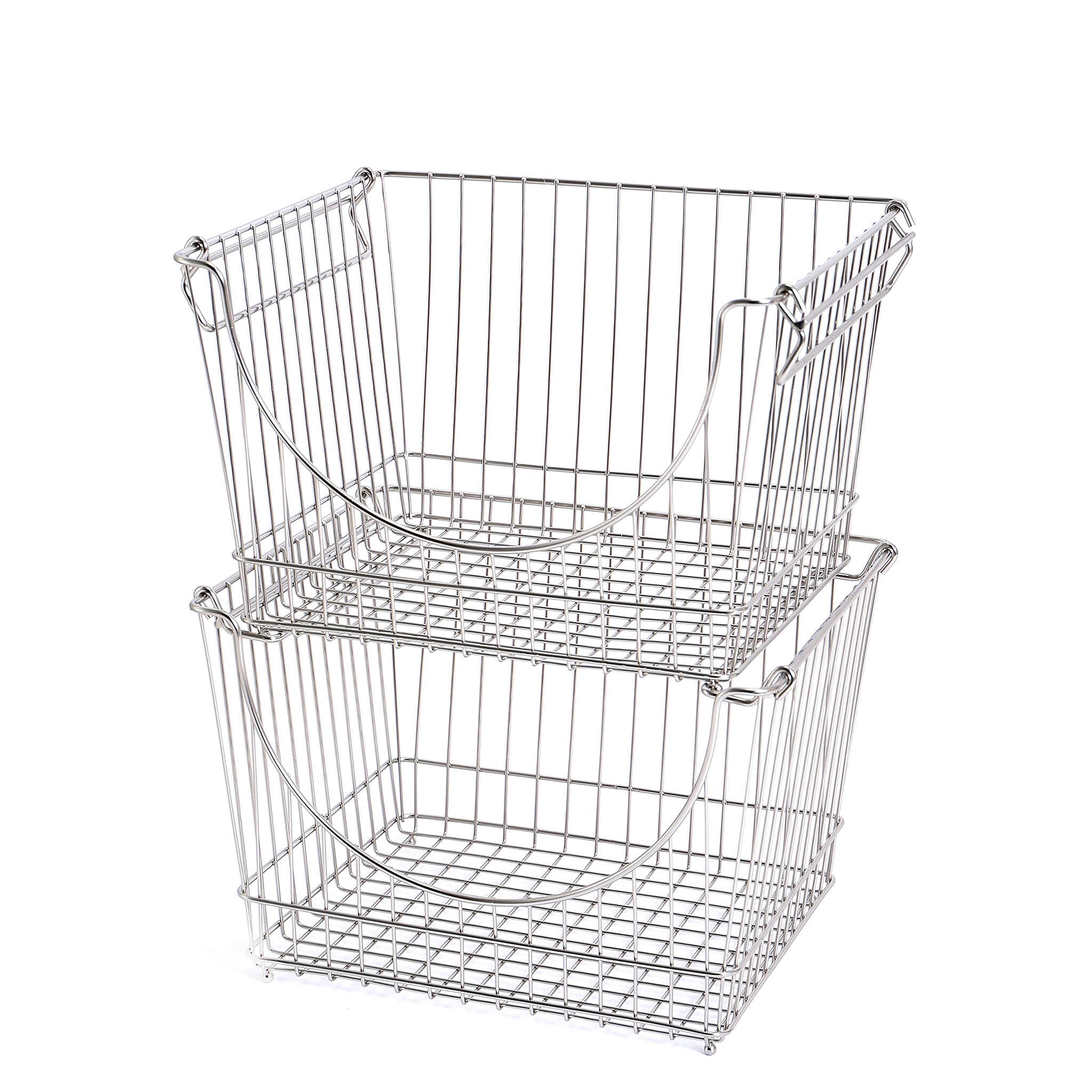 Smart Design | 2 Tier Stackable Pull Out Baskets