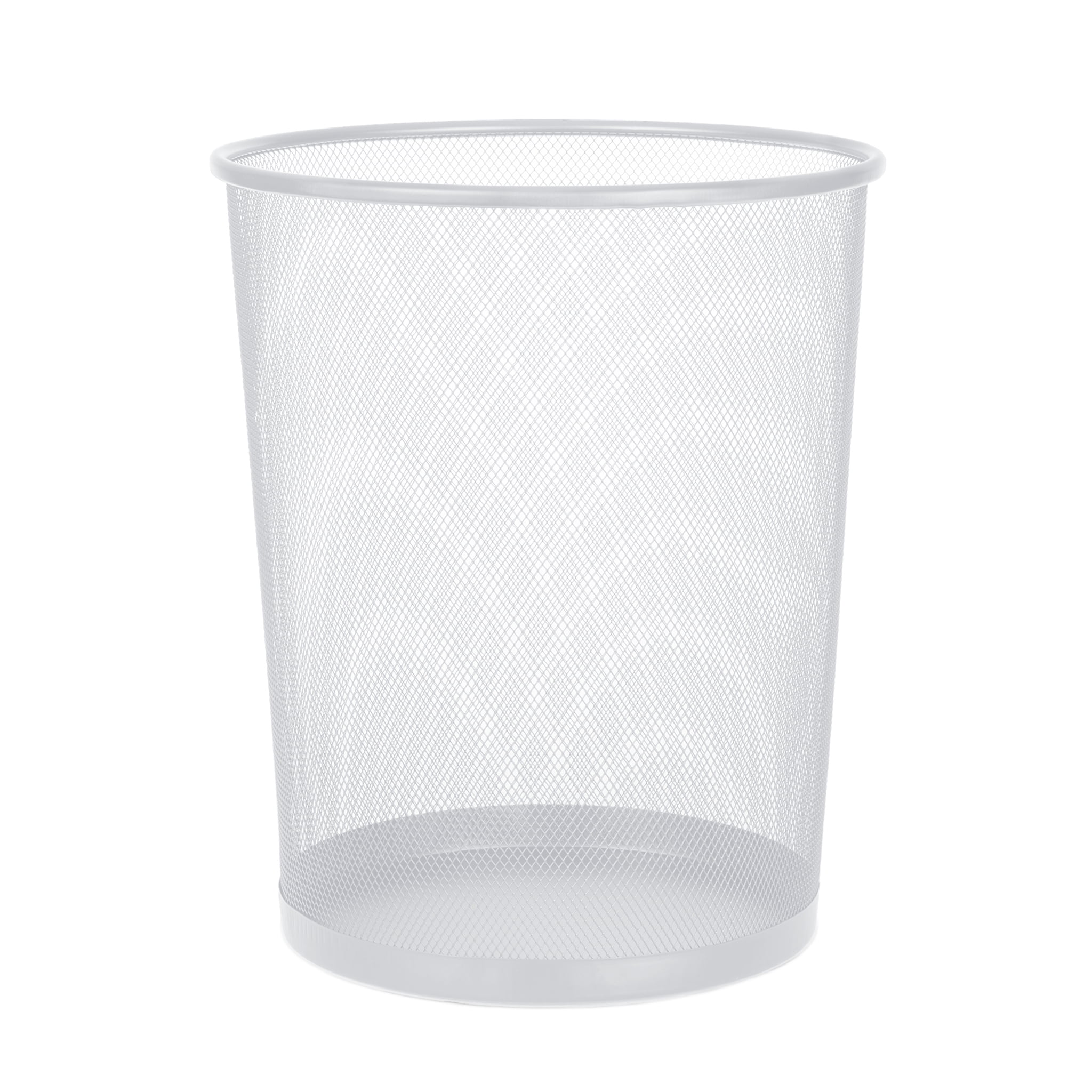 Silver Stainless Steel Mesh Office Trash Can, 12" x 14.5"