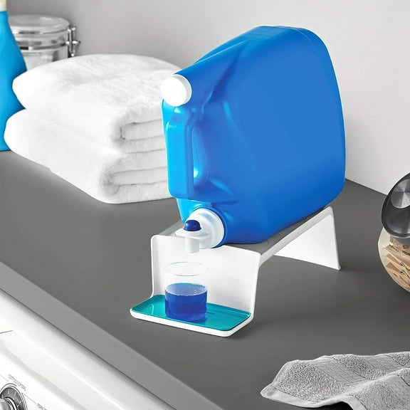 Smart Design Sud Station - Angled Laundry Detergent Organizer - 5.8 x 12.7 inch - White