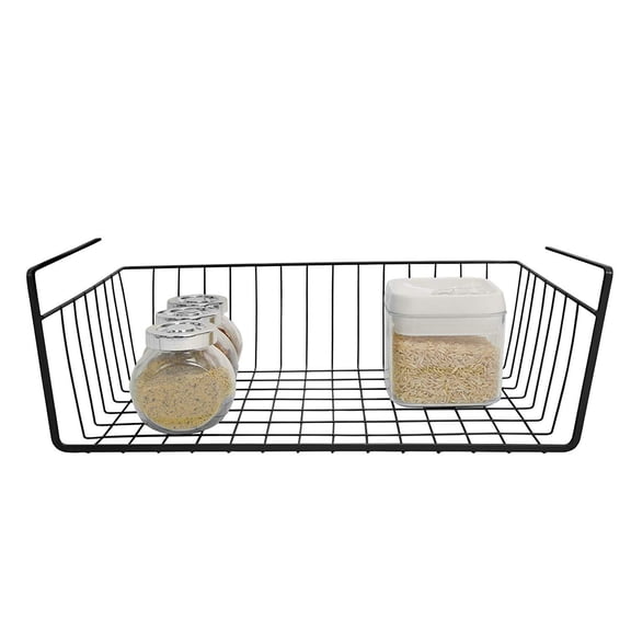 Smart Design Undershelf Storage Basket - Medium - 16 x 5.5 inch - Black