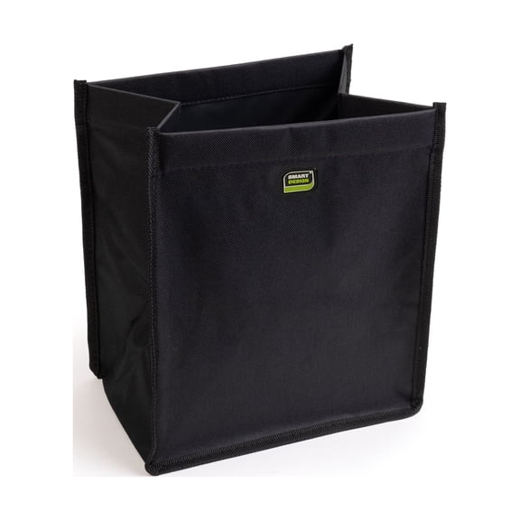Smart Design Vehicle Waste Bag with Adjustable Strap, 9.5" x 11", Black