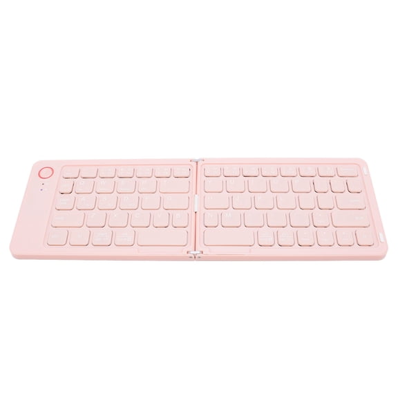 Smart Devices Foldable Keyboard, Portable Keyboard 67 Keys Bluetooth 5.1 with Stand for Tablet Pinkish